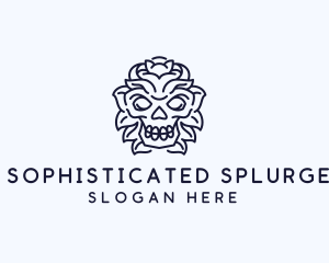 Decorative Tribal Skull Art logo design