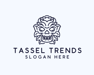 Decorative Tribal Skull Art logo design