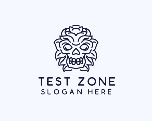 Decorative Tribal Skull Art logo design