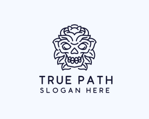 Decorative Tribal Skull Art logo design