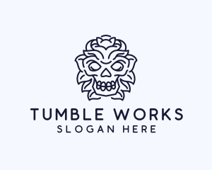 Decorative Tribal Skull Art logo design