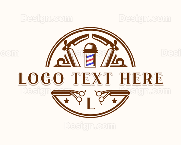 Barbershop Razor Grooming Logo