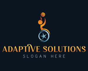 Disability Basketball Athlete logo design