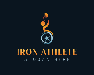 Disability Basketball Athlete logo design