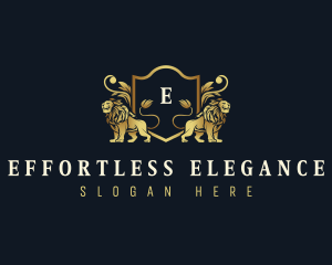 Luxury Lion Crest logo design