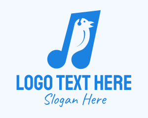 Song - Blue Musical Song Bird logo design