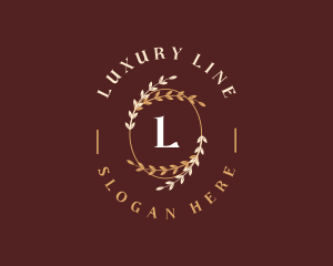 Luxury Leaf Ornament logo design