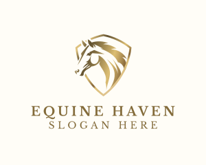 Equine Horse Shield logo design