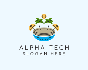 Beach Resort Island  logo design