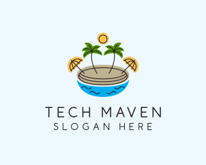 Beach Resort Island  logo design