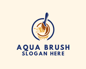 Paint Brush Bucket logo design