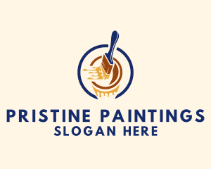 Paint Brush Bucket logo design