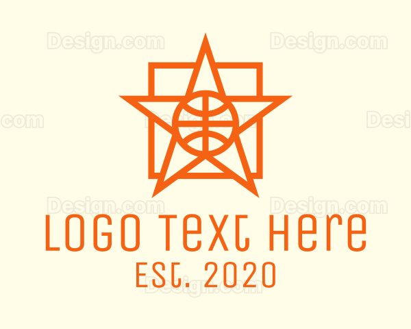 Orange Basketball Star Logo