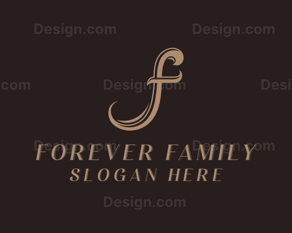 Seamstress Fashion Boutique Letter F Logo