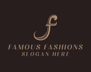 Seamstress Fashion Boutique Letter F logo design