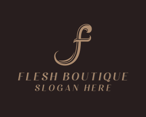 Seamstress Fashion Boutique Letter F logo design