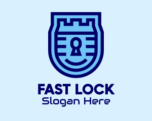 Blue Security Lock  logo design