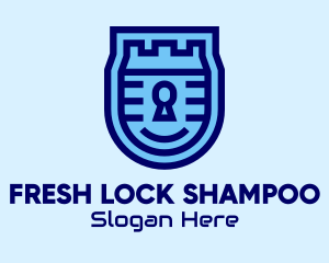 Blue Security Lock  logo design