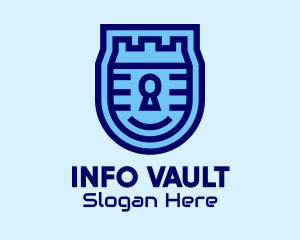 Blue Security Lock  logo design