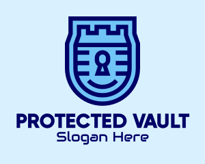 Blue Security Lock  logo design