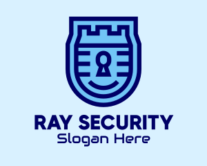 Blue Security Lock  logo design