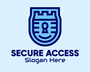 Blue Security Lock  logo design