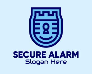 Blue Security Lock  logo design