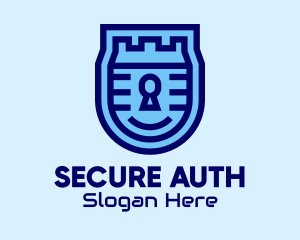 Blue Security Lock  logo design