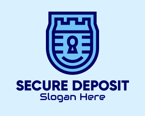 Blue Security Lock  logo design