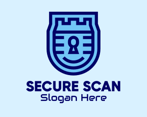 Blue Security Lock  logo design