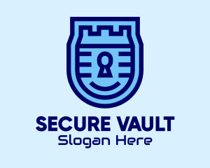 Blue Security Lock  logo design