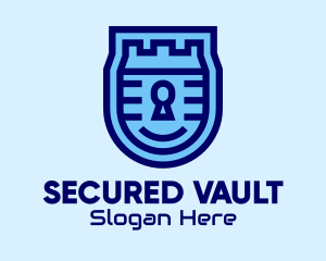 Blue Security Lock  logo design