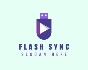 Media Player Flash Drive logo design