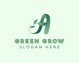 Green Leaves Letter A logo