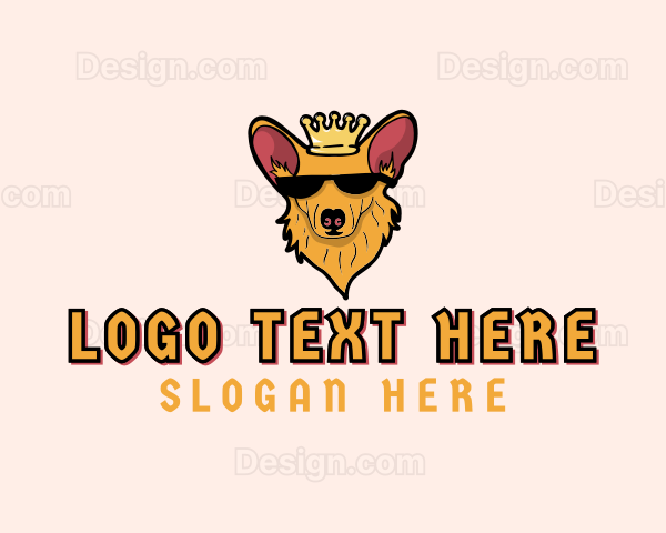 Crown Corgi Dog Logo