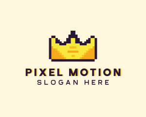 Pixelated Crown Pixel logo design