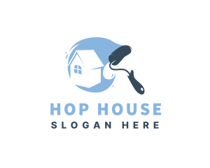 House Maintenance Paint Roller logo design