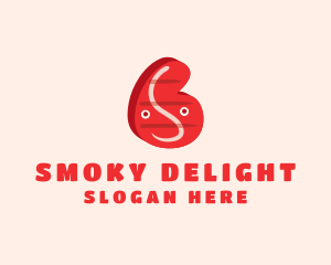 Food Steak Cartoon logo design