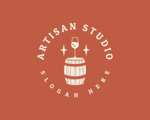 Liquor Wine Barrel logo design