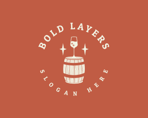 Liquor Wine Barrel logo design