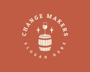 Liquor Wine Barrel logo design