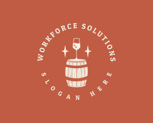 Liquor Wine Barrel logo design