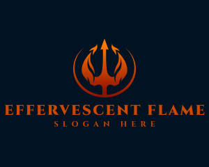 Flaming Hot Trident  logo design