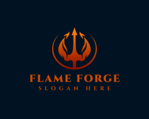 Flaming Hot Trident  logo design