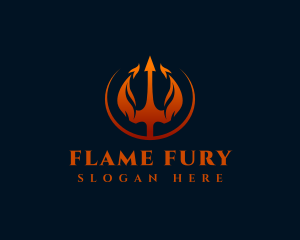 Flaming Hot Trident  logo design