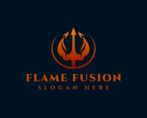 Flaming Hot Trident  logo design