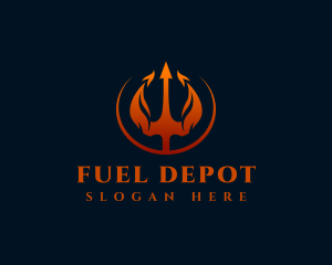Flaming Hot Trident  logo design