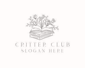 Rustic Floral Book logo design