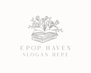 Rustic Floral Book logo design