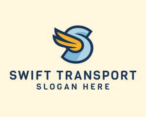 Transportation Wing Letter S logo design